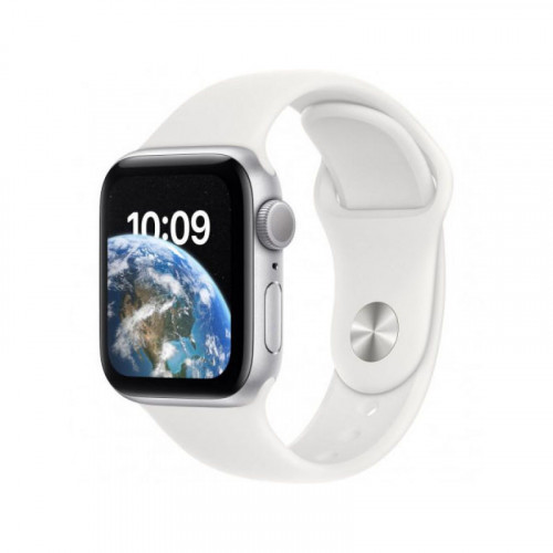 Apple Watch SE 2 GPS 44mm Silver Aluminum Case with White Sport Band - M/L (MNTC3) б/у